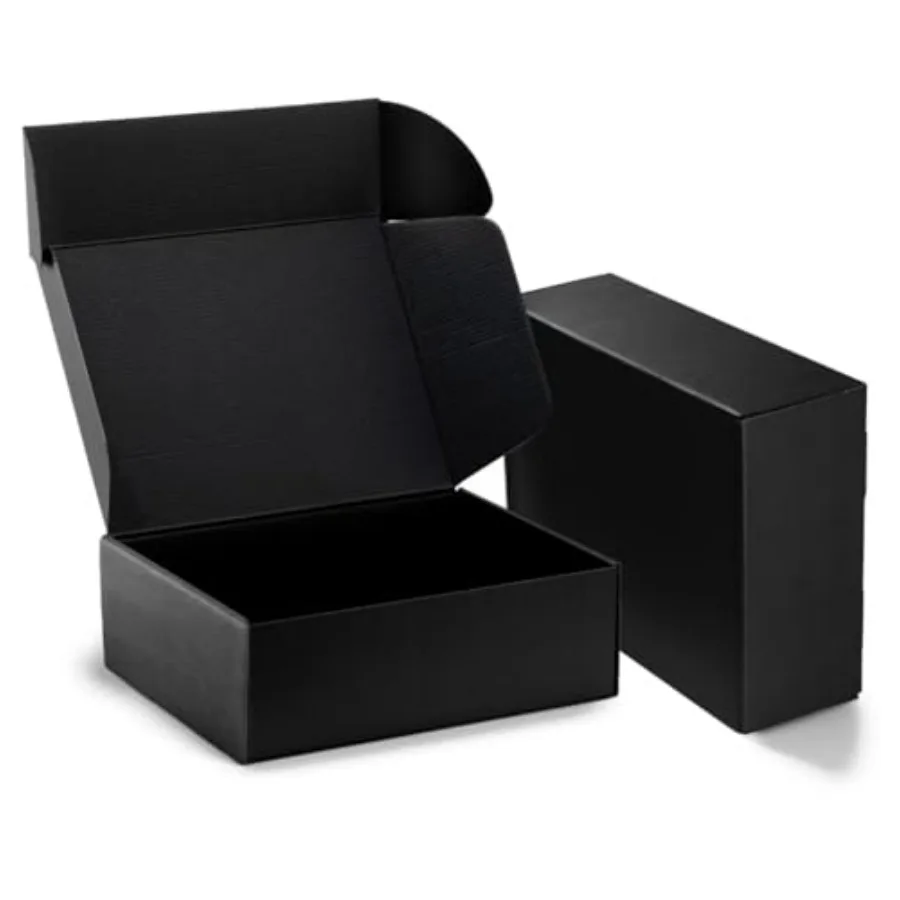 

12x9x4 inches Shipping Boxes 20 Pack Black Corrugated Cardboard Box Mailer carton for Packaging Small Business Gifts Craft Jewe
