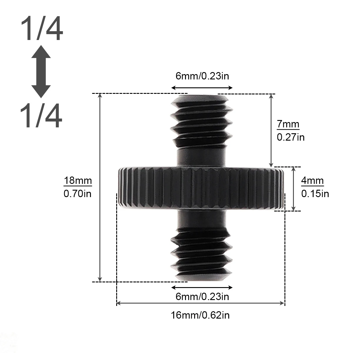 Aluminium alloy 1/4-Inch Male to 1/4-Inch Male Camera Mount Screw Precision Tripod Mount Screw Bracket Mount Screw