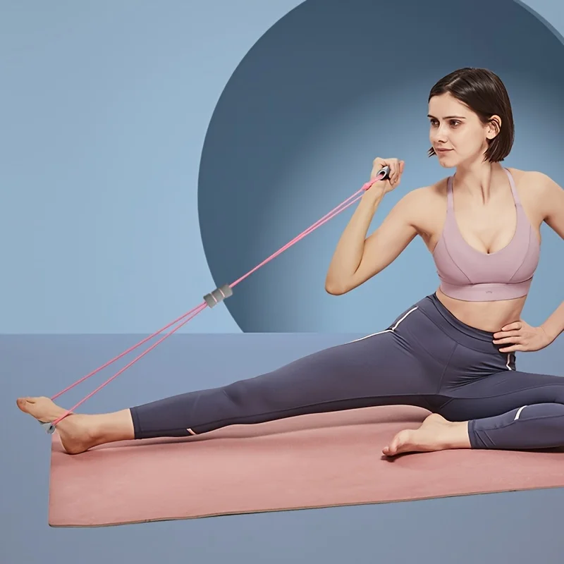 قطعة واحدة من نقالة التوتر على شكل 8، حزام مقاومة مرن لظهر جمال الكتف المفتوح، معدات اليوغا المنزلية للياقة البدنية #2