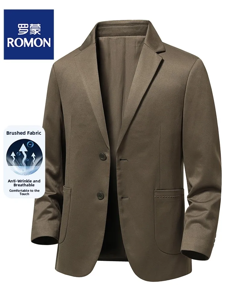 

Lormen High-End Men's Busin Casual Single-breasted Jaet Spring Autumn Luxury Sensation Floing Coat Faion Urban Sle