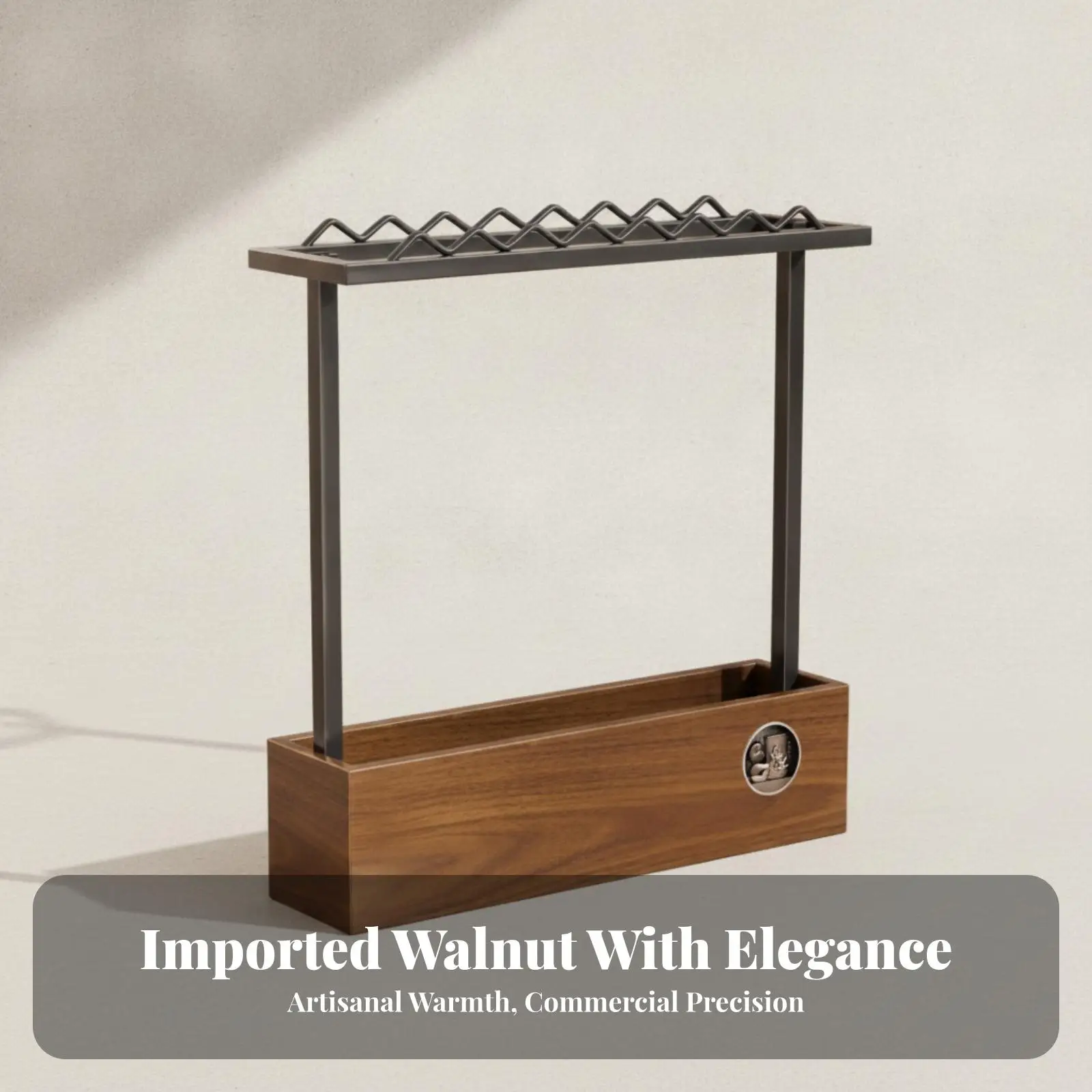 Racket Storage Rack for Ping Pong and Badminton Gear Walnut Wood Stand with Anti Slip Slots for Home Organization