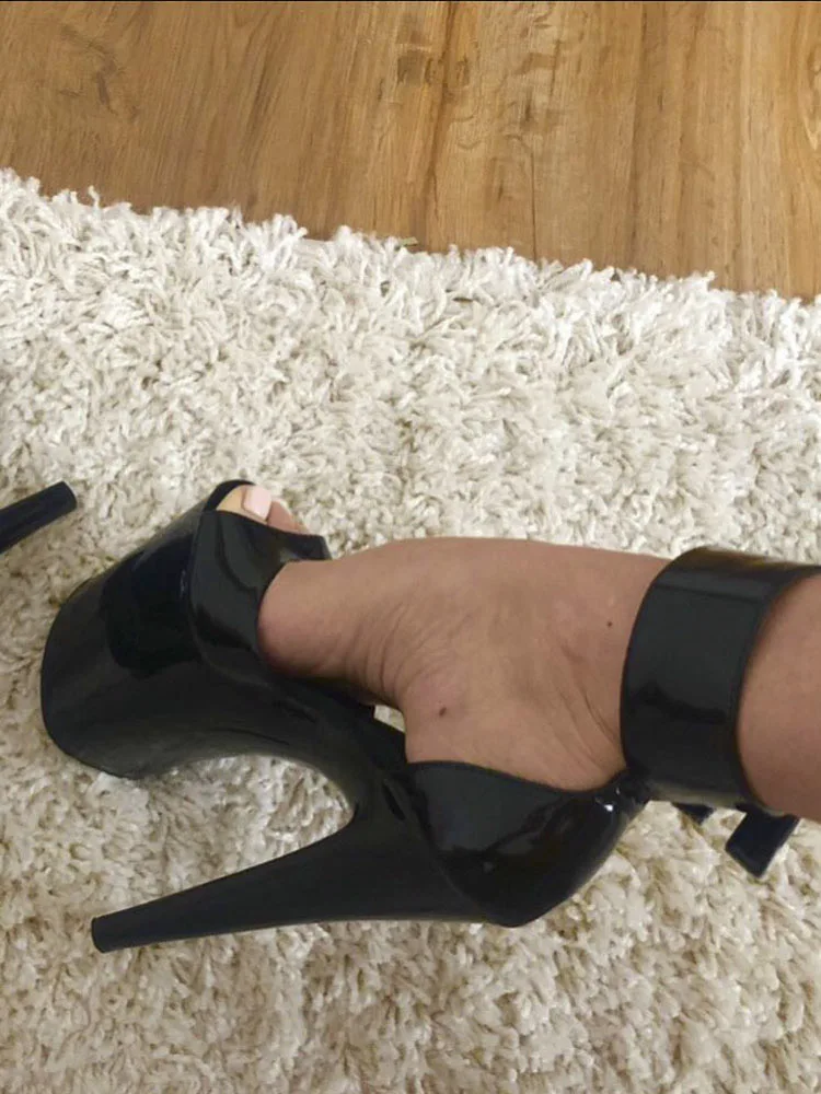 Catwalk 8Inches Peep Toe Fetish Thin Heels Exotic Pole Dance Platform Women's Sandals Sexy Nightclub 20cm Stripper Shoes Gothic