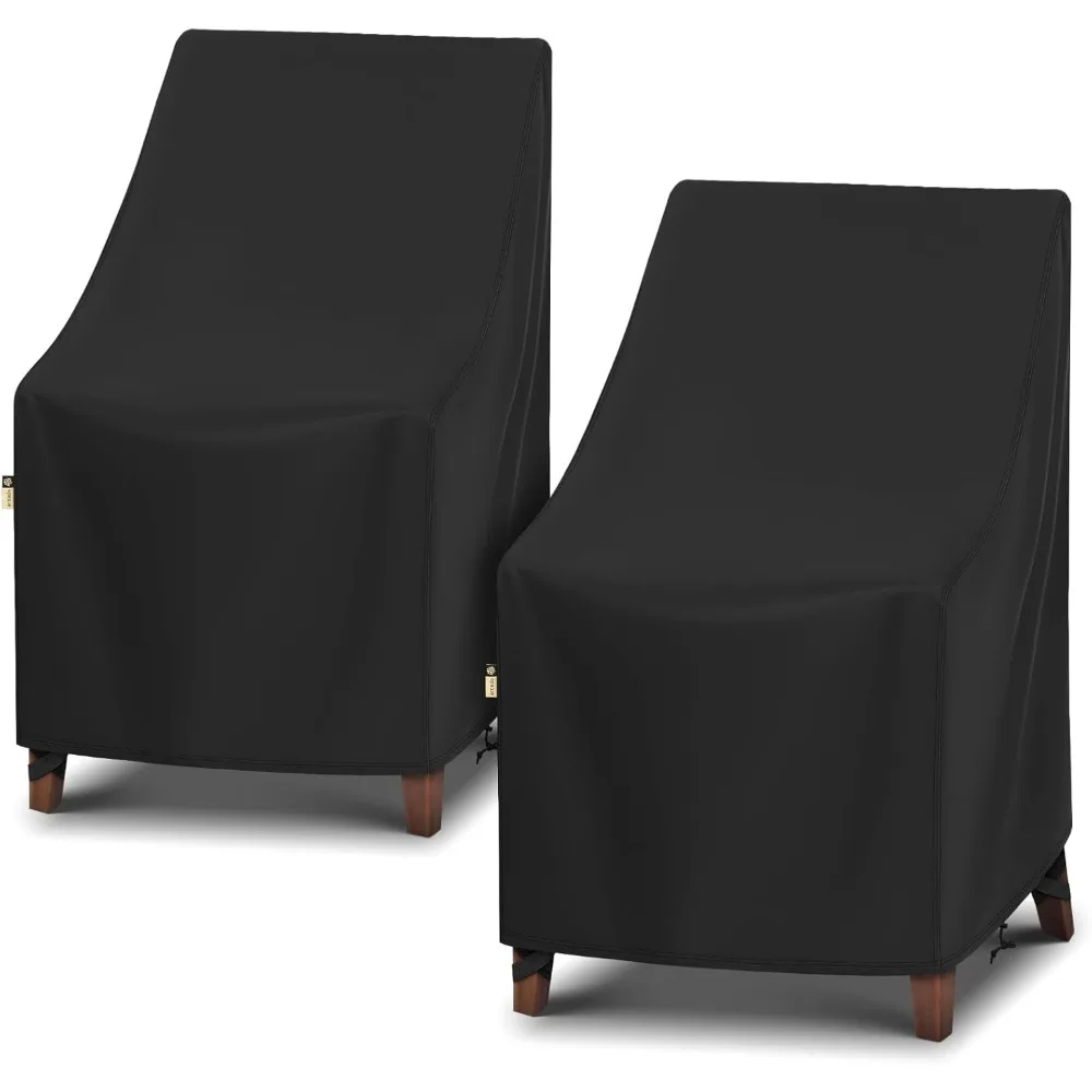 High Back Patio Chair Cover 2 Pack, Waterproof Outdoor Covers for Stackable Dining Chairs - 27