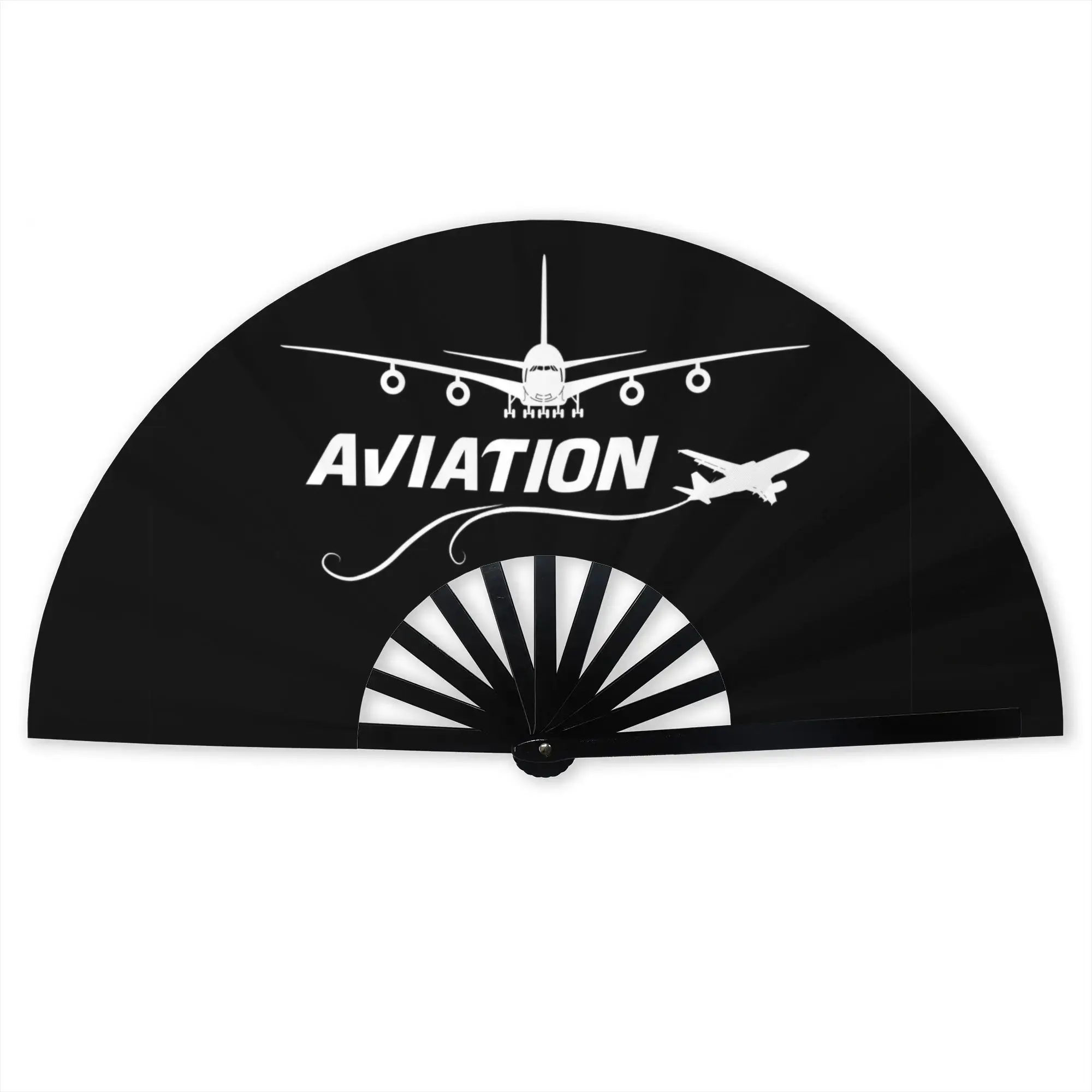 Aviation Lover Portable Pocket Fan Travel Airplane Pilot Aviator Air Fighter Folding Fan Chinese Dance Cooling Handheld Fans