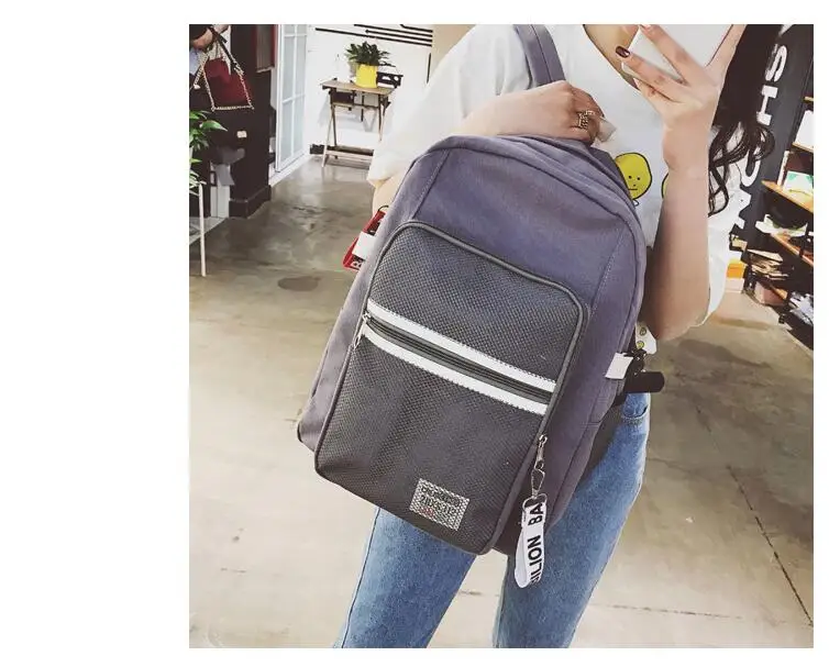 10 pcs DHL 2022 new Fashion Harajuku solid color shoulder bag wild brush Street student bag streamer female backpack