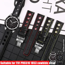 For Tissot 1853 Sport Racing Series PRS516 T91 1853 T044 Genuine Leather Bracelet for Men 20mm for Chopin Watchband