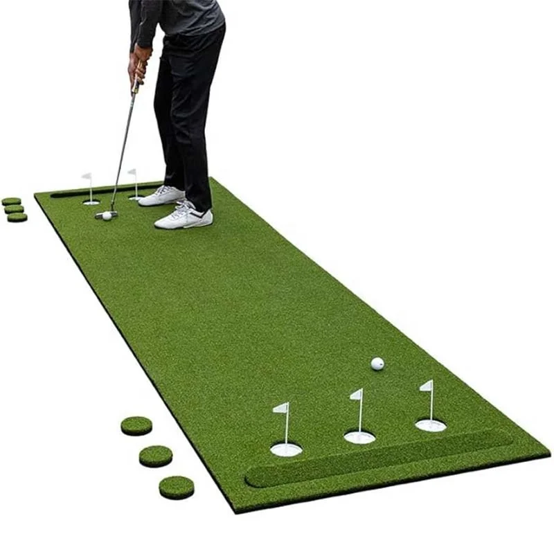 Professional 6-Hole Indoor Golf Putting Mat Portable Practice Green Training Aid Custom Logo Wholesale for Home Office