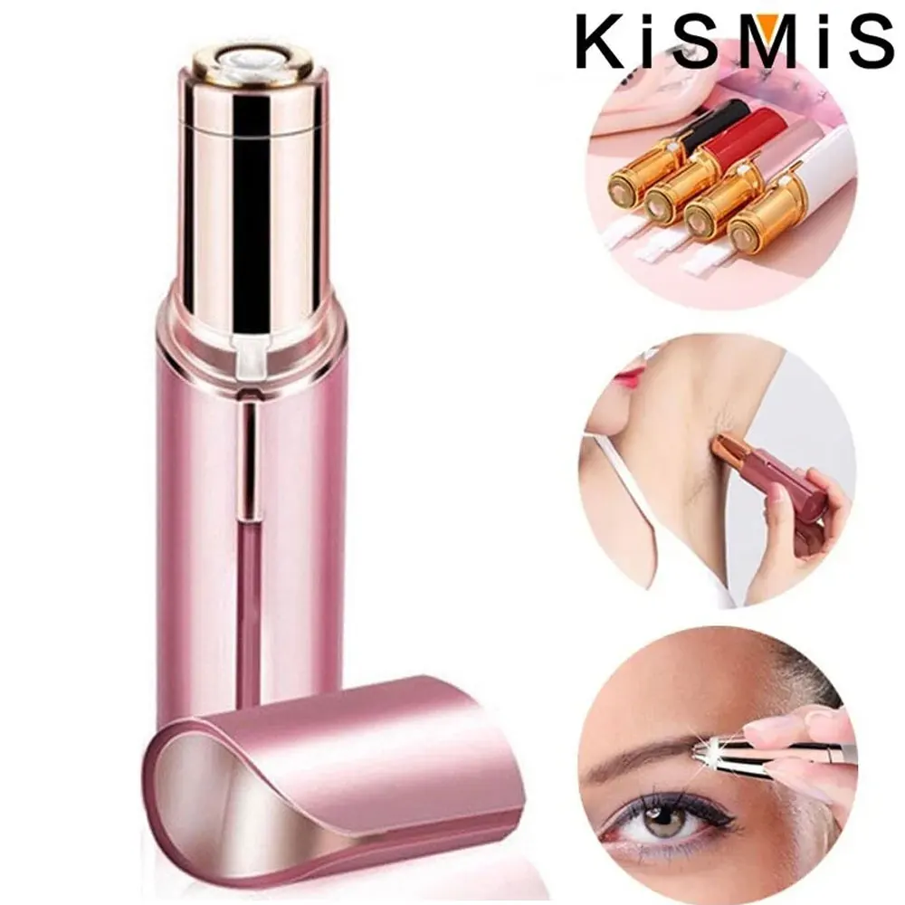 KISMIS Portable Lipstick Shaver Electric Eyebrow Trimmer Mini Razor Eyebrow Trimming Pen Epilator Lipstick Ladies Eyebrow Trimme