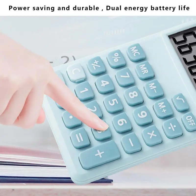 Calculadora de escritorio para estudiantes, calculadora de oficina con botones grandes, calculadora electrónica de mano de doble potencia para