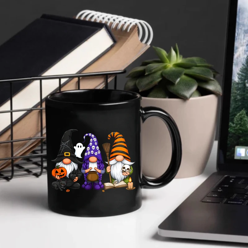 Halloween goblin mugs, black witch, ghost and wizard goblin designs, suitable for Halloween party decorations and gift ideas