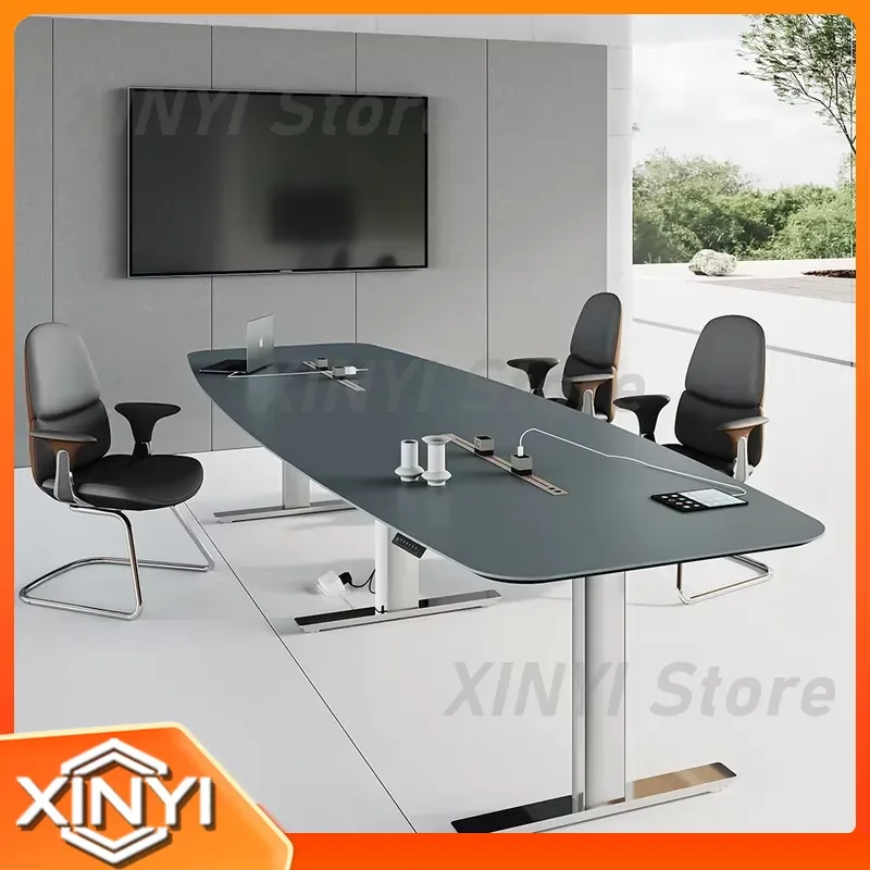 Quality Assurance Modern Conference Table for Office Height Adjustable Meeting Desk for 8 People Conference Table for Home