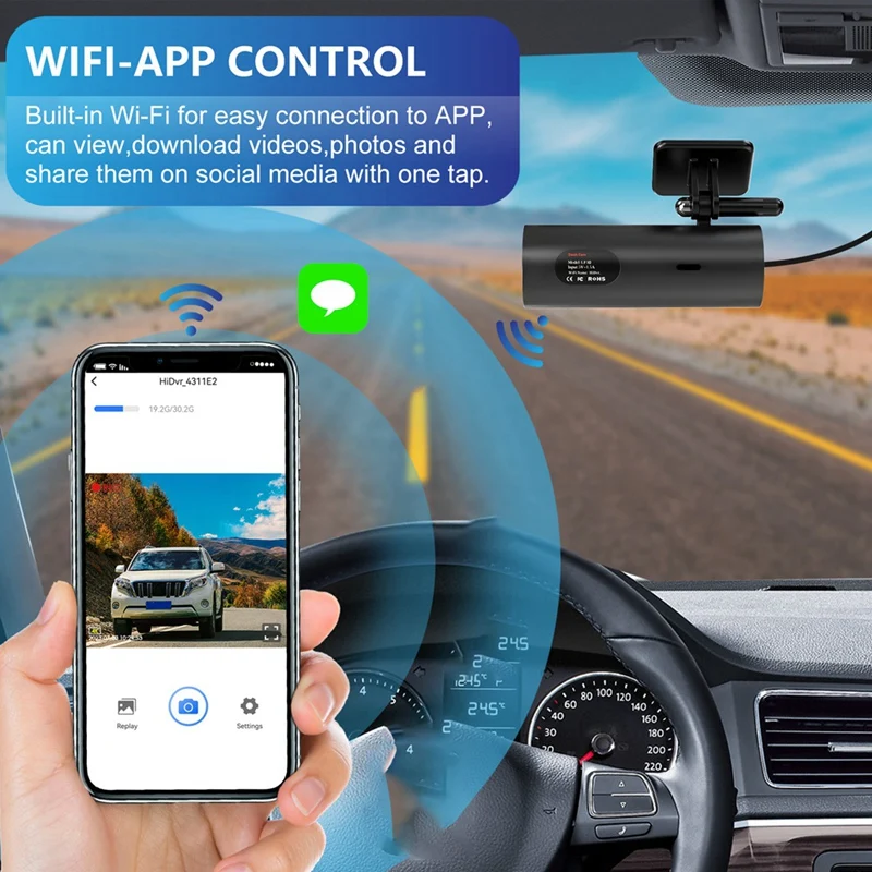 4K Car Driving Recorder Automatic Recorder APP Control With WIFI Voice 24-Hour Parking Monitoring Function