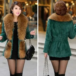 เสื้อกันหนาว Faux Mink Fur แจ็คเก็ตหญิงฤดูหนาว2022ผู้หญิงเลียนแบบฟ็อกซ์ขนสัตว์เสื้อ MODE Korea Warm Slim เสื้อคลุมฤดูหนาว