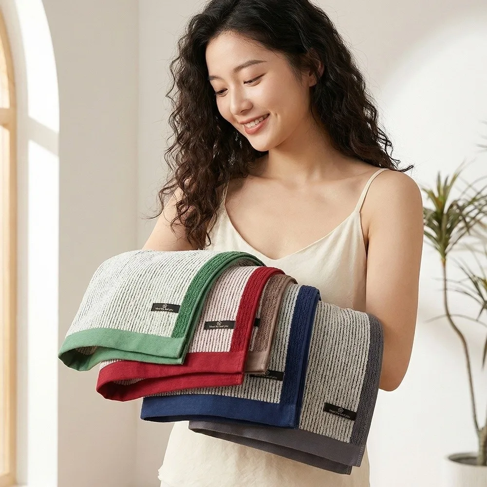 High Quality Soft Antibacterial Towel Absorbent Striped Design Combed Cotton Towel Bath Towels Bath Supply