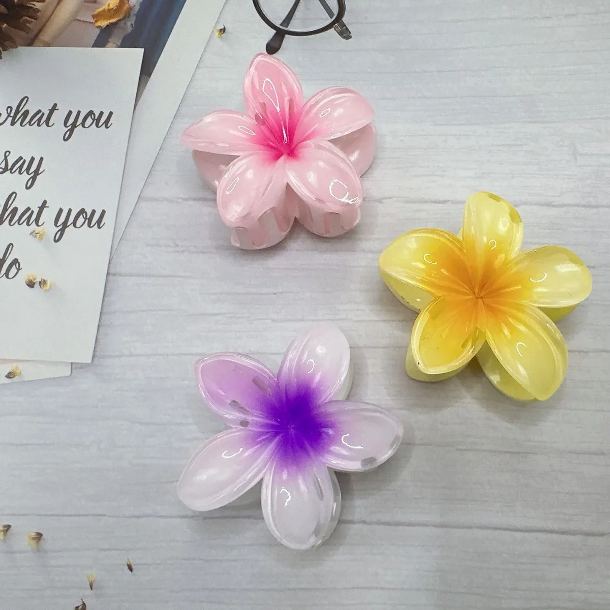 Egg Flower Vacation Hair Clips Bohemia Beach Style Hair Clips Hawaiian Gradient Flowers Barrettes For Girls Women Hair Accessory