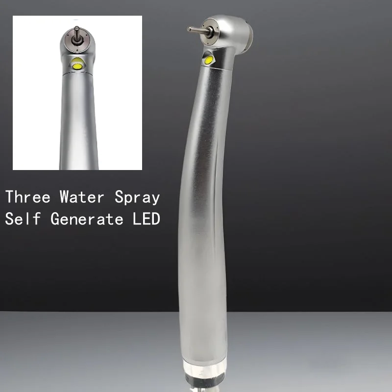 치과 용 LED 고속 핸드 피스 토크 헤드 공기 터빈 전자 발전기 세라믹 베어링 치과 의사 팁 트리플 워터 스프레이 2/4 홀