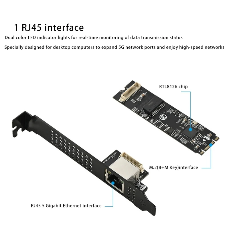 5000Mbps key to PCIe 5gb Ethernets Card RTL8126 Controllers