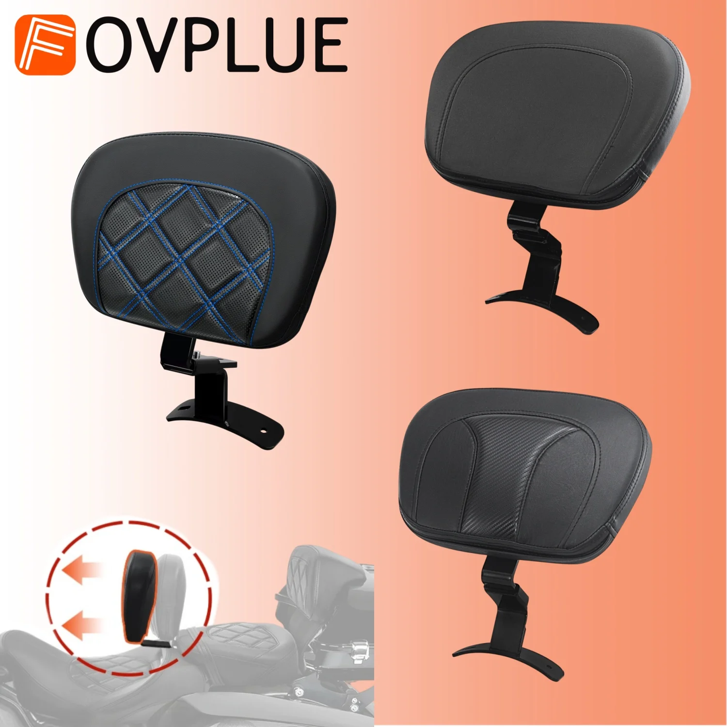 

Motorcycle Front Driver Backrest Pad Mount Kit For Harley 2009-UP Touring CVO Ultra Road King FLHR Road Glide Street Glide FLHX