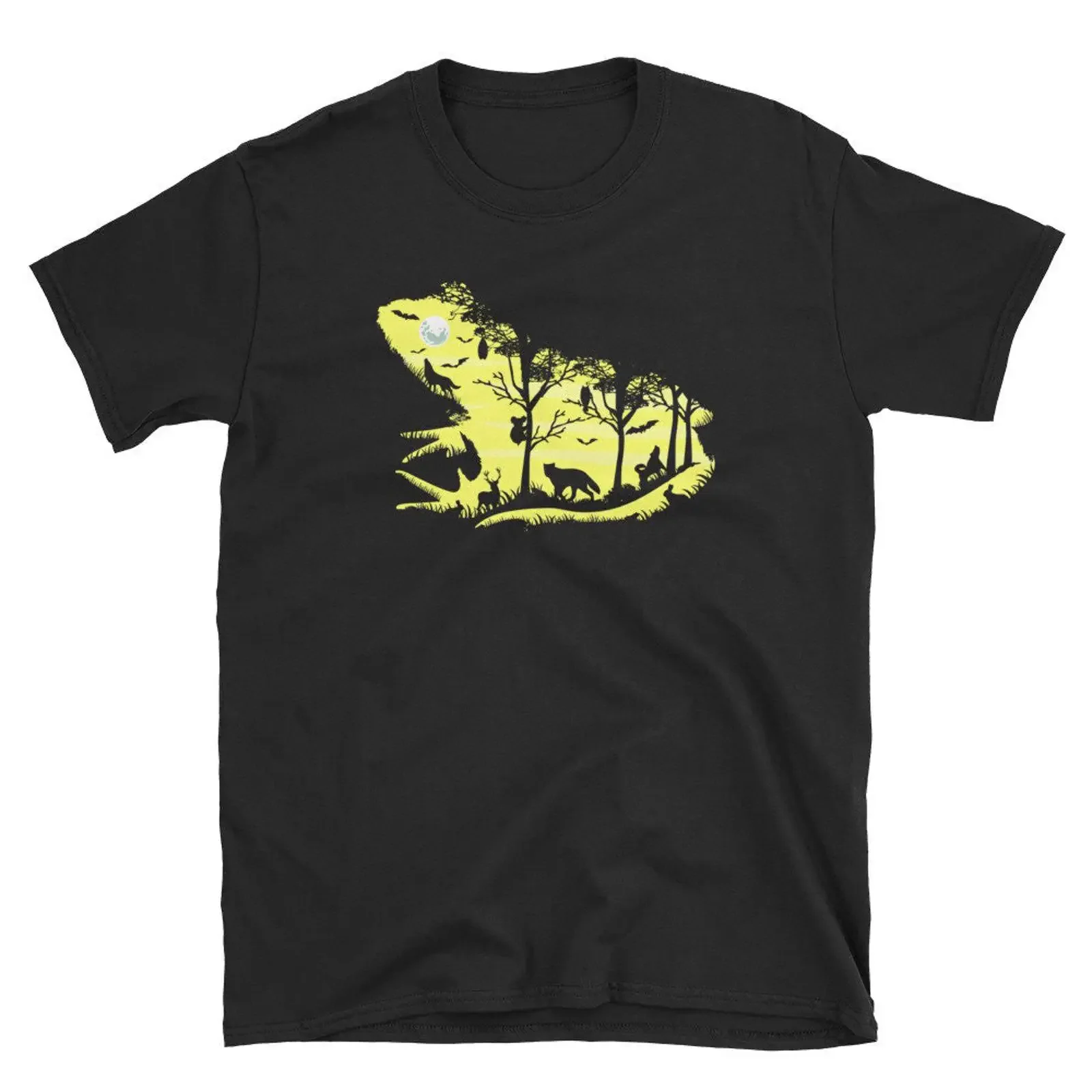 Froggy Night T Shirt vintage Washed Breathable graphic Versatile Comfortable Top For Everyday Wear Unisex Stylish streetwear