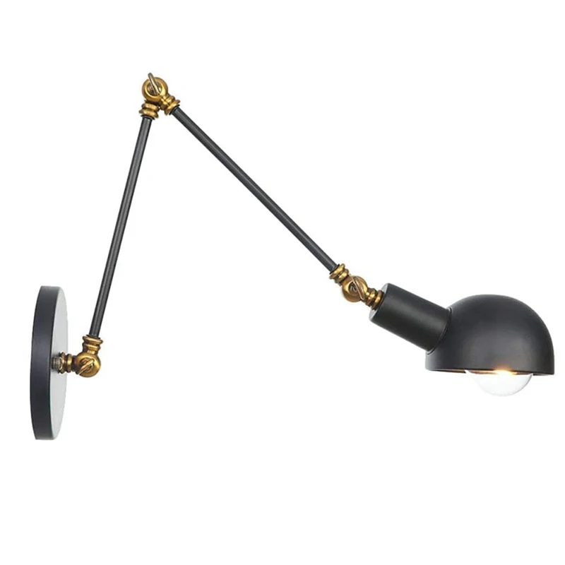 

Industrial Vintage Wall Light Swing Arm Adjustable Retro Wall Lighting Fixture for Indoor Decor Living Room Bedroom Loft