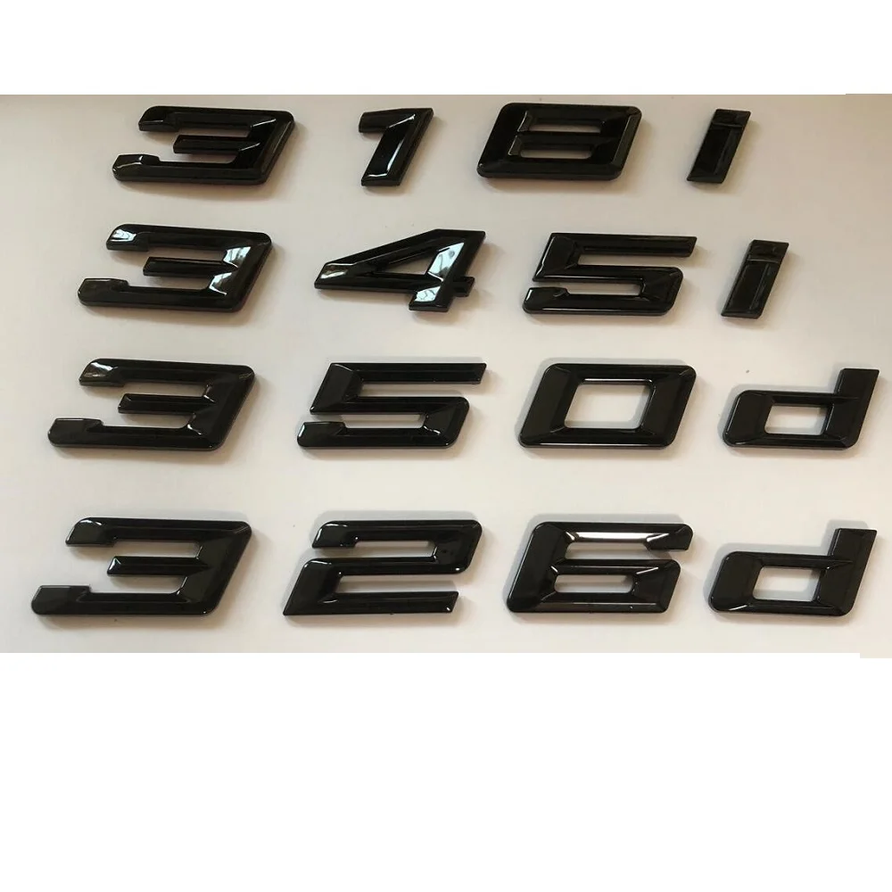 

Shiny Glossy Black Car Letters Emblems Replacement for BMW 316i 318i 320i 328i 330i 335i 316d 318d 320d 325d 328d 335d Symbols