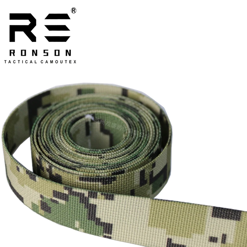 Multipurpose 2.5CM Wide Camouflage Webbing Imitation Nylon High-density Luggage Tactical Vest Accessories Polyester Webbing