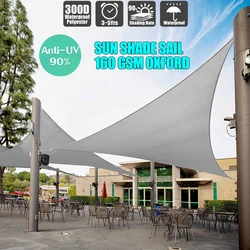 Gray 300D Awnings for outdoor Waterproof Oxford Fabric Shade Sail Right Triangle Sun shade 3x3x4.3 4x4x5.7 5x5x7.1 3x4x5cm