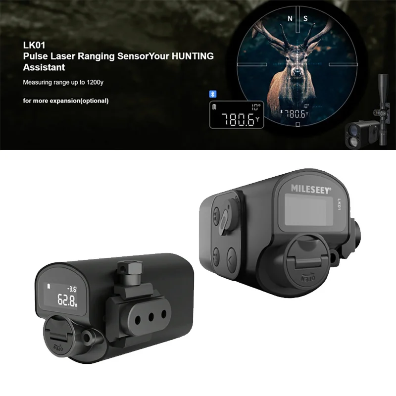 LK01 Auxiliary Ballistic Smart Laser 1200m Rangefinder with TTL Protocol Compatible with Mileseey TVN10 Thermal Night Vision