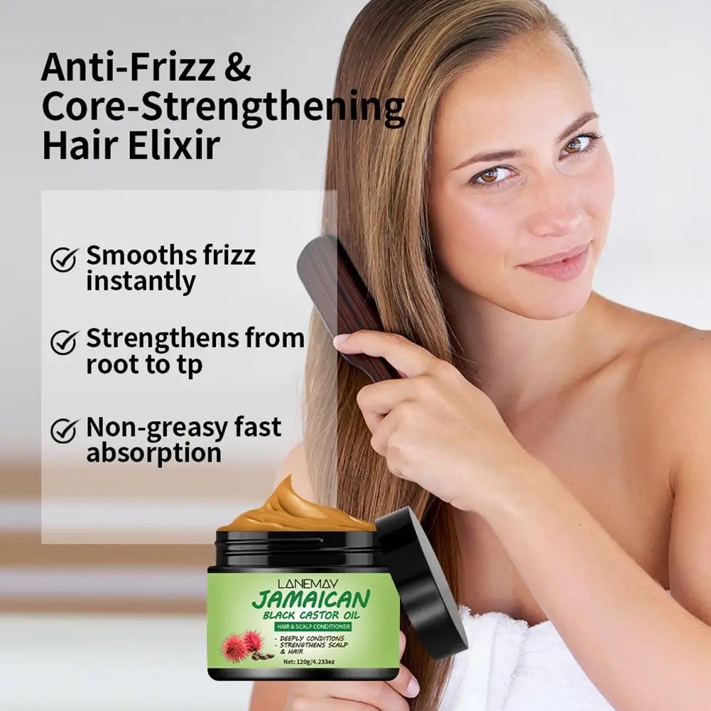 

Black Castor Oil Hair Mask Deep Nourishment Smooth Hair Hair Strong Roots Hydrating Hair Conditioner Quality Care Hair Impr Y0T3