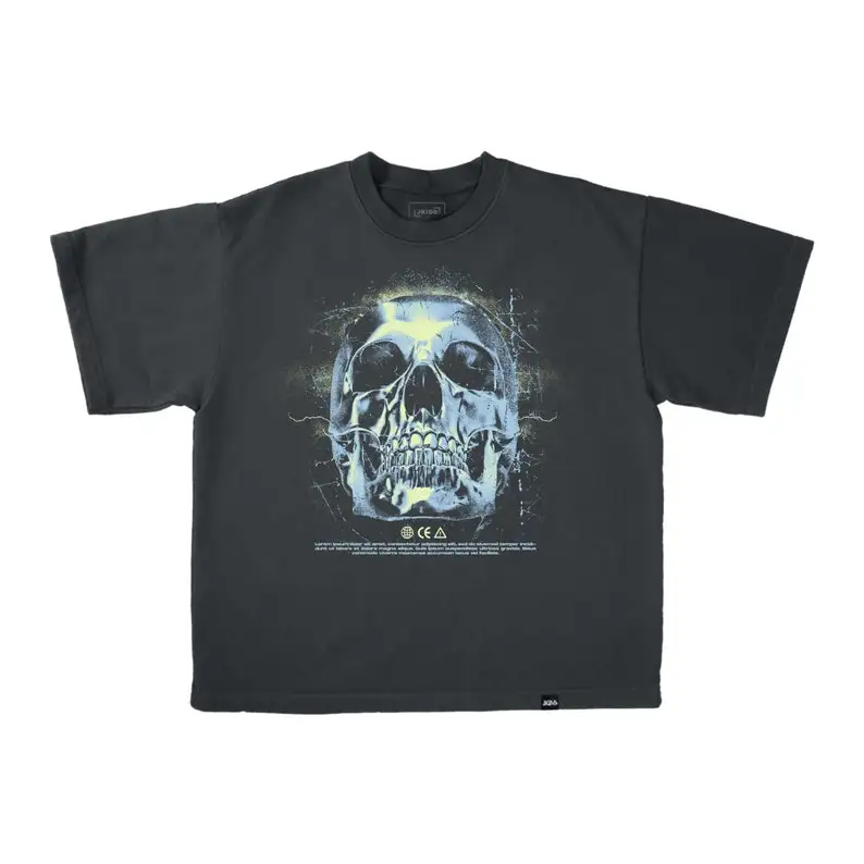 Blue Skull Boxy Vintage Tee - 7.6oz Heavyweight T-Shirt/260gsm