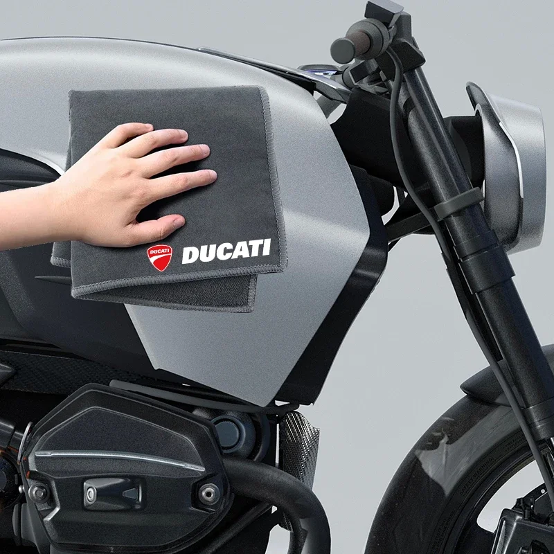 MJ123698 1Pcs Motorcycle Wash Towel Suede Fleece Cleaning Rag Cloth For DUCATI Hypermotard 950 939 821 796 SP 1100 2007-2020