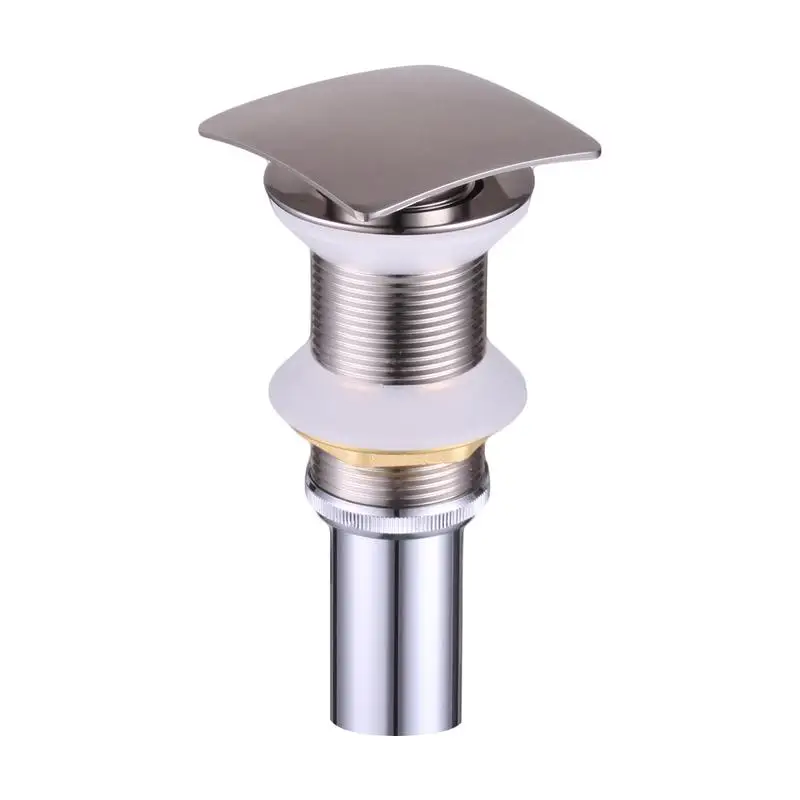 

Modern Pop-Up Sink Drain - Brushed Finish, Easy Install, Durable Brass, No Overflow, Bathroom Accessory