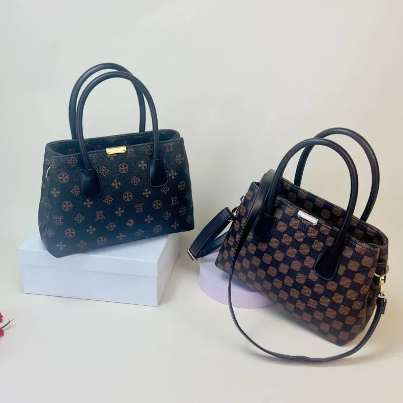 

Large Capacity Pvc Shopping Bag Women Handbag Old Flower Double Pocket Tote Bag Daily Match Soft Cotton Material