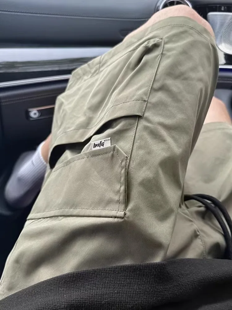 

American Military een Workwear orts Men's Summer Ice Silk Qui Dry Paratrooper Pants over Knee Five Sixths Pants