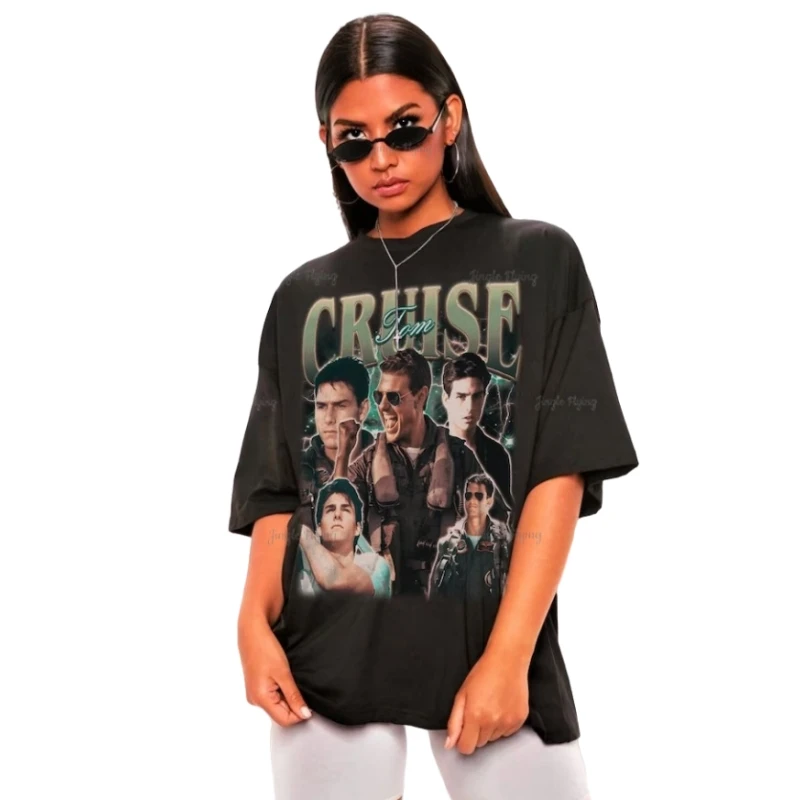 Retro Tom Cruise T-Shirt Sweatshirt Meme Homage Tribute Oversized Mens Tshirts High Quality