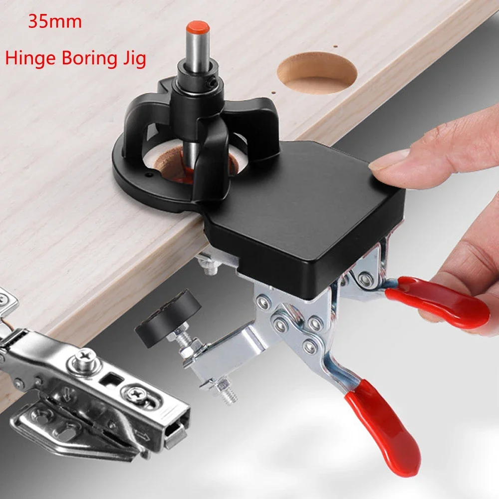 

Woodworking Hole Drilling Guide Locator 35mm Hinge Boring Jig Efficient Template Door Cabinet Hole Punching Opener Installation