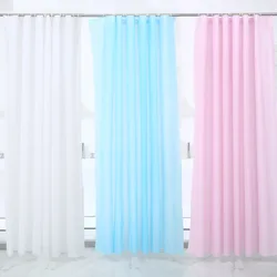 Extra Long Shower Curtain PEVA Mildew Proof Bathroom Curtain Waterproof Bath Curtains With Hook Solid Color Breathable