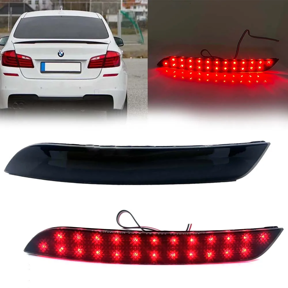 

For BMW 5 Series F10 F11 F18 520d 520i 523i 525d 2 Pieces Rear Bumper Reflector Brake Lights Durable Car LED Singal Stop Lamps