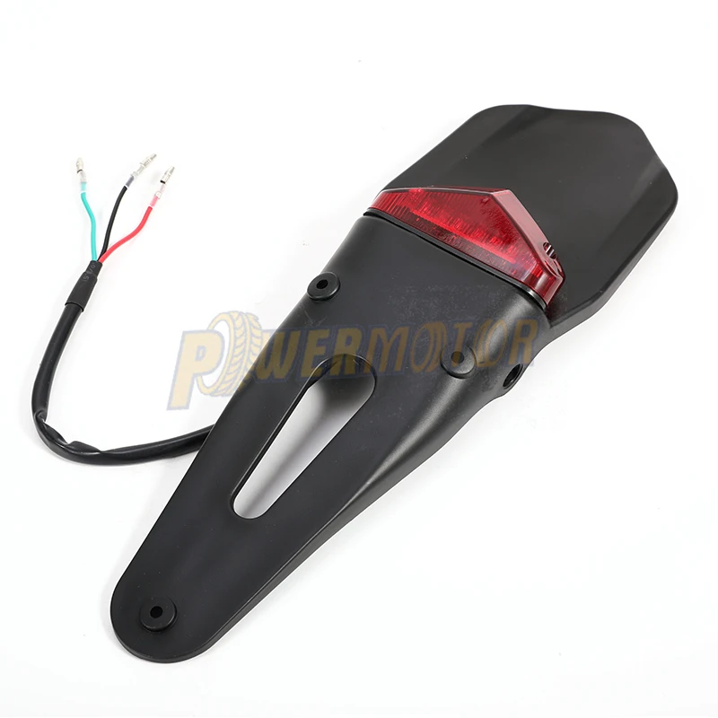 Motorcycle Rear Fender With 12V LED Taillight Brake Lamp Universal Fit For SUZUKI HUSQVARNA DRZ40 TE250 RMZ250 TE300 RMZ450