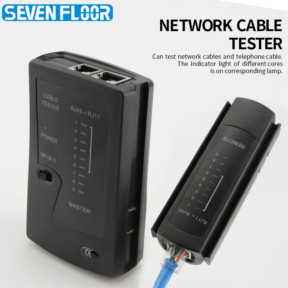 LAN Cable Tester, RJ45 RJ11 RJ12 Network & Phone Line Tester for Cat5 Cat5e Cat6 Cat6a Cat7 UTP/STP Cables