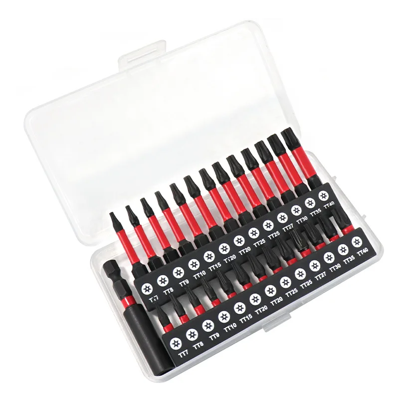 Plum blossom screwdriver head set, 27 pieces, combination star shaped hexagonal impact screwdriver, 50 black color circle