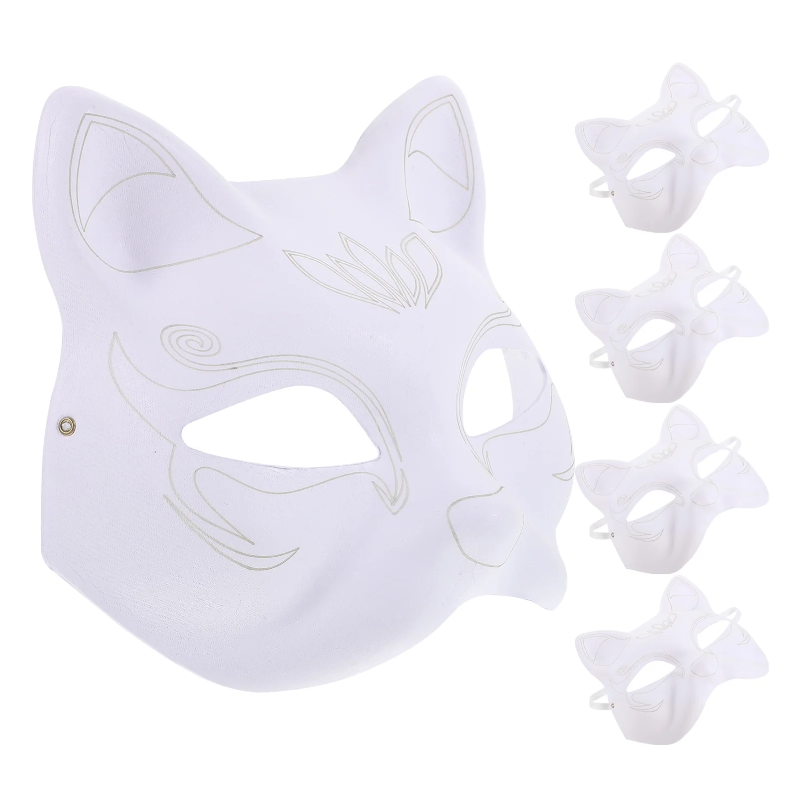 

5Pcs Blank White DIY Paper Masks Cat Shape Paintable Masquerade Halloween Costume Party Cosplay Accessories DIY Masquerade Masks