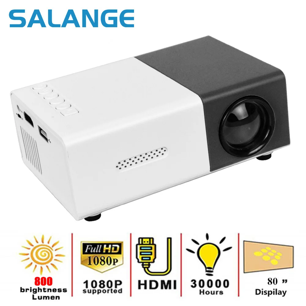 

Salange YG300 Pro Portable Mini Projector LED Supported 1080P Full HD Beamer 3.5mm Audio HDTV USB Video Projetor High Quality