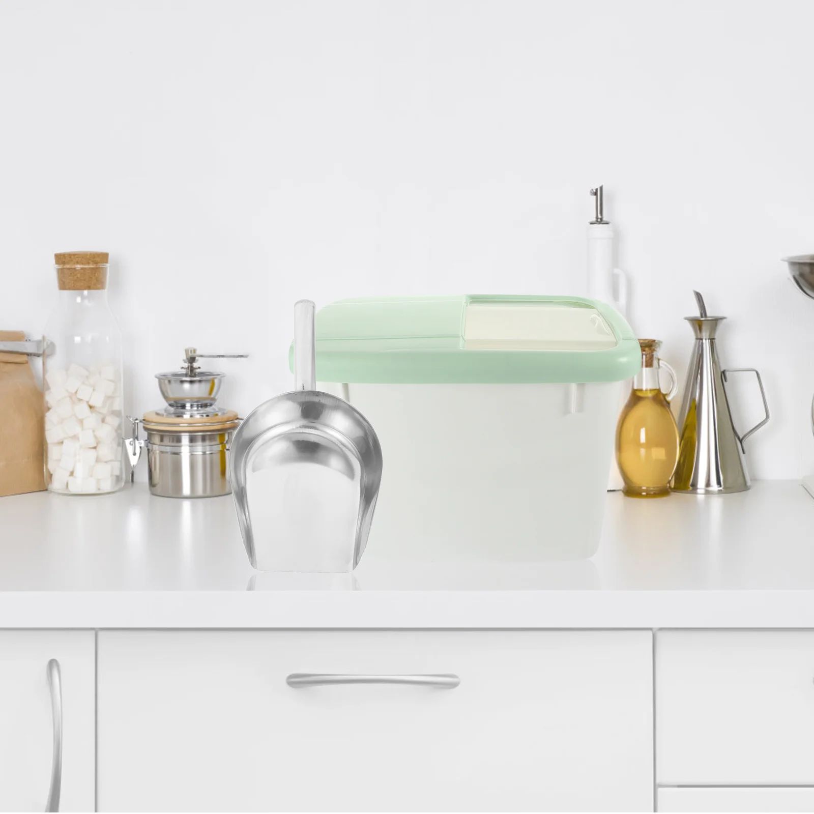 

2Pcs All-Purpose Home Shovel Stainless Steel Ice Cube Scoop Kitchen Grain Flour Candy Nut Scoop Smooth Surface