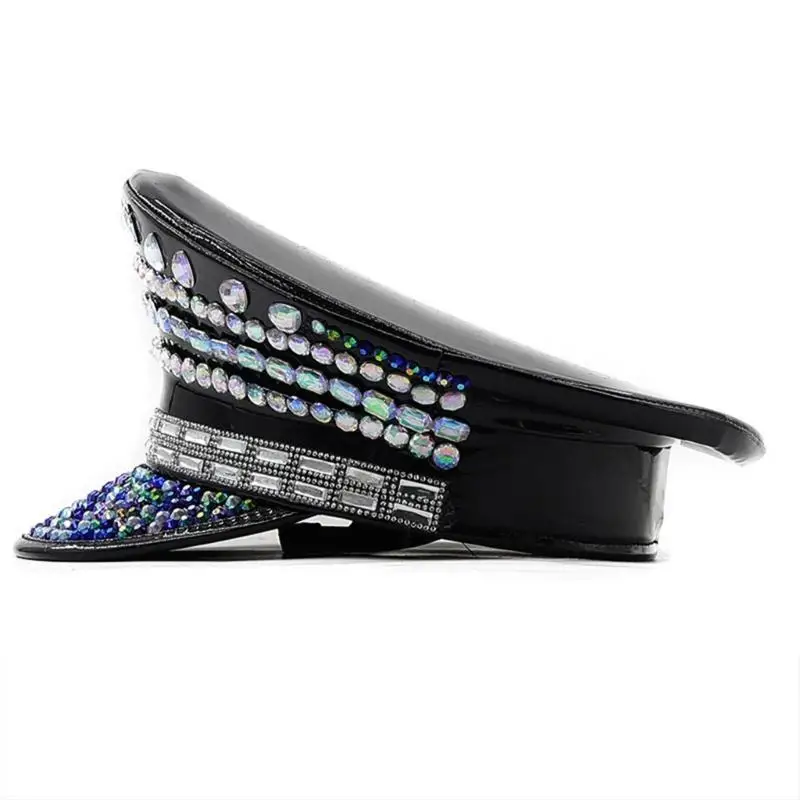 

652F Забавная свадебная шляпа невесты, карнавальная шляпа с бриллиантом, черная военная шляпа для девочек