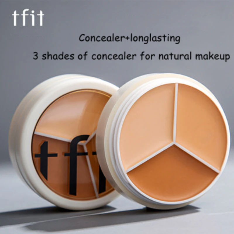 Tfit 3-kleuren Concealer Palet Contourcrème Schaduw Hydraterende Cover Donkere Kringen En Acne Markeert Cosmetica Koreaanse Make-Up