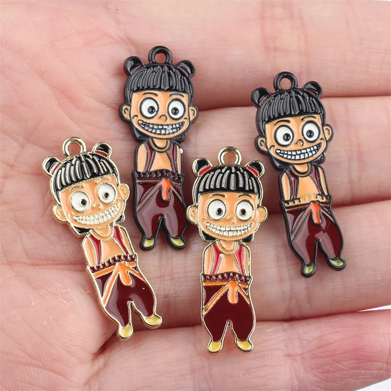 Wholesale 50pcs/lot color drop oil cartoon boys shape alloy floating locket charms diy jewelry garment pendant accessory