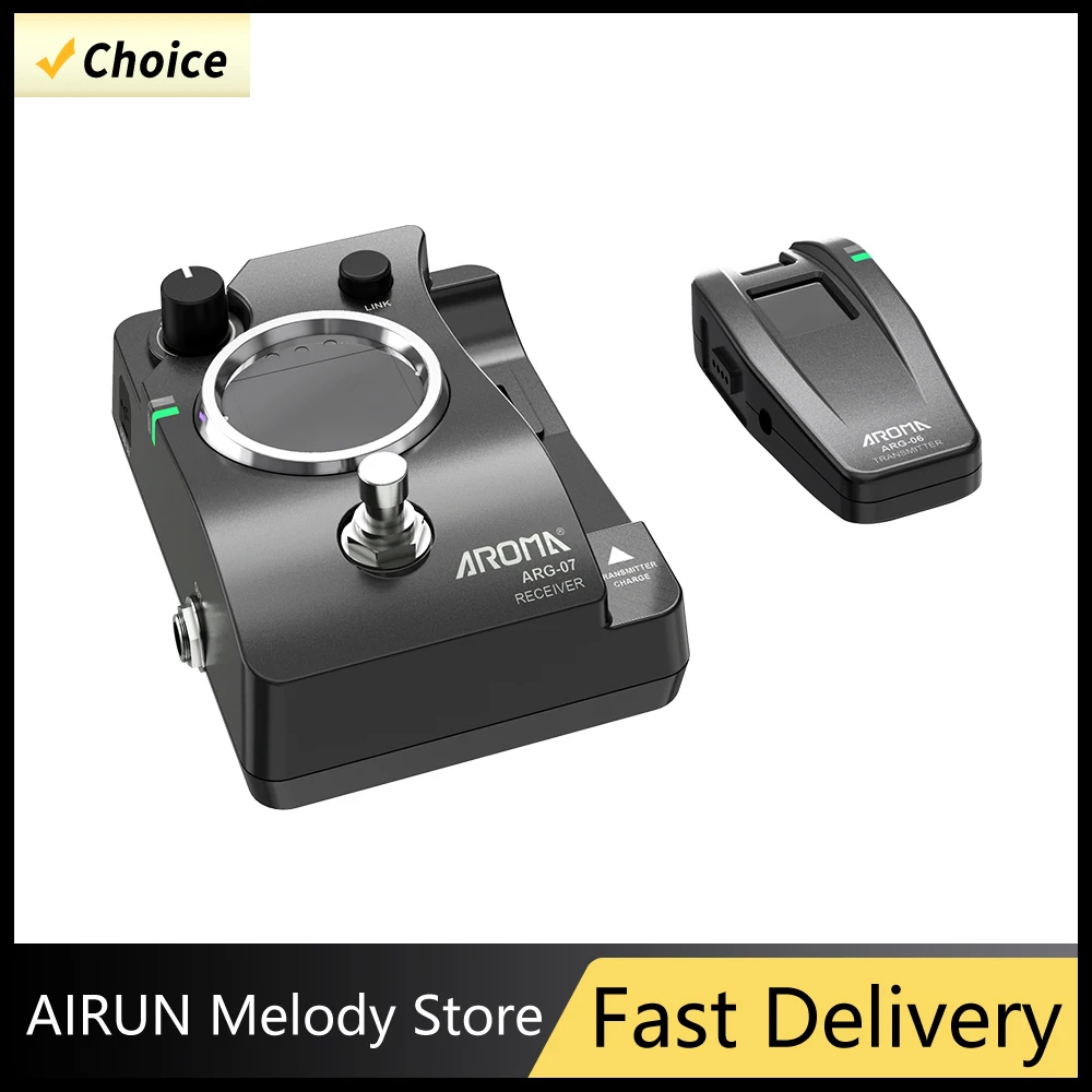 

AROMA ARG-07 Guitar Wireless Transmission System LCD Display Channel 35m Range Guitar Transmitter Receiver Guitar Accessories
