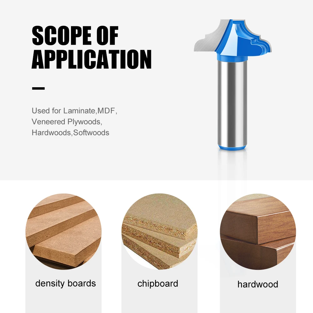 1pc 12mm 1/2 "Shank Two-sided Skip Table Router Bit Carving Machine Tool Cabinet Door Router Bit Lace Router Bit Carving Machine
