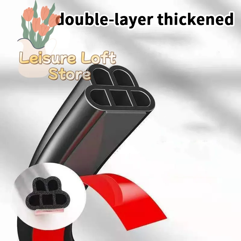 

5M Car Door Soundproof Seal Strip - Universal Rubber Weatherstrip for Anti-Dust & Noise Reduction